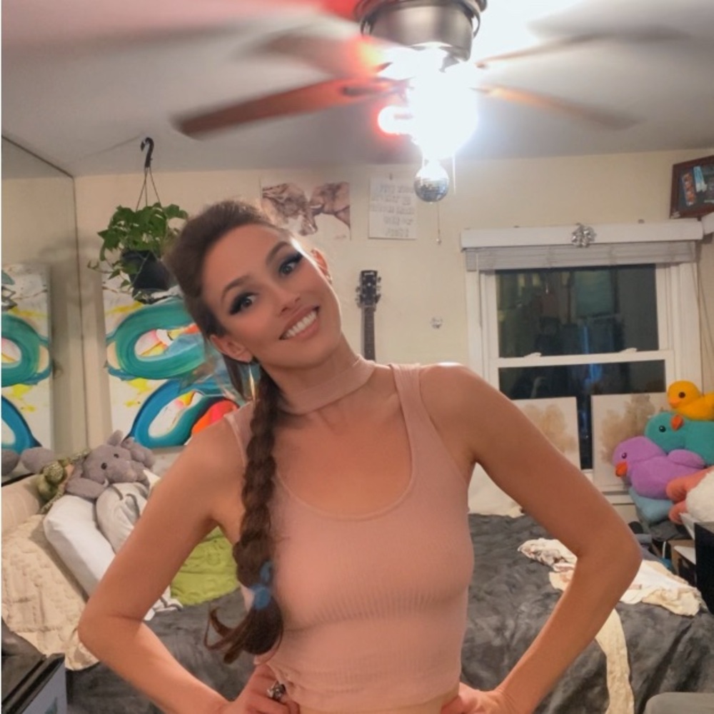 Natural Neutral Light Pink/Beige/Nude Choker Crop Top - Picture 5 of 10